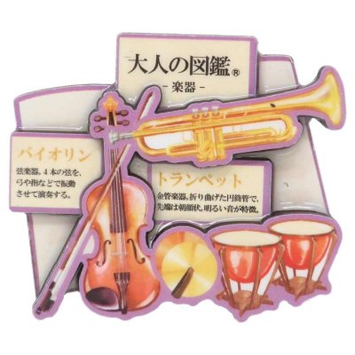 画像1: 大人の図鑑　ウッドマグネット　楽器編　◇ゆうパケット発送可