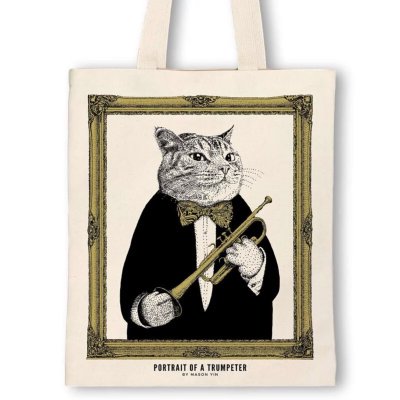 画像1: SomeMusicDesign　クラシックキャットトートバッグ　トランペット