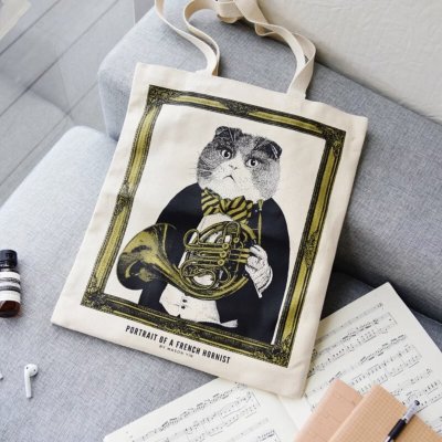 画像2: SomeMusicDesign　クラシックキャットトートバッグ　ホルン
