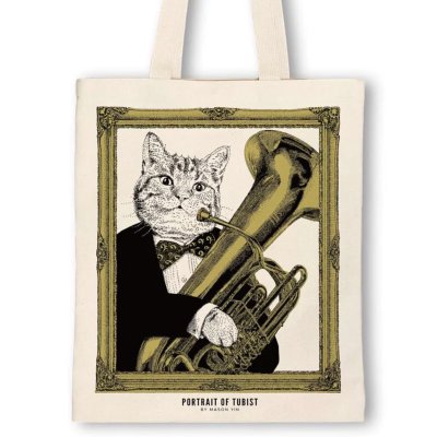 画像1: SomeMusicDesign　クラシックキャットトートバッグ　チューバ