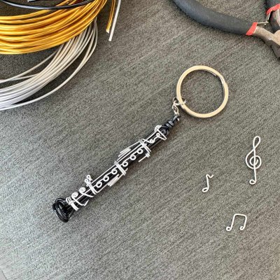画像2: SomeMusicDesign　楽器ワイヤーキーホルダー　クラリネット