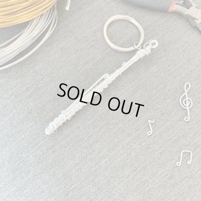 画像2: SomeMusicDesign　楽器ワイヤーキーホルダー　フルート