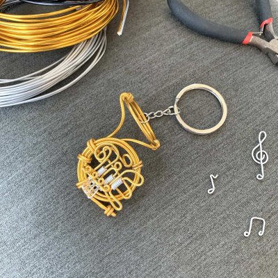 画像2: SomeMusicDesign　楽器ワイヤーキーホルダー　ホルン