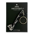 SomeMusicDesign　楽器ワイヤーキーホルダー　バスクラリネット