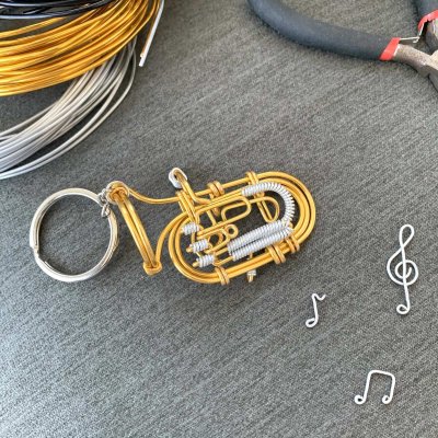 画像2: SomeMusicDesign　楽器ワイヤーキーホルダー　ユーフォニアム