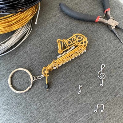 画像2: SomeMusicDesign　楽器ワイヤーキーホルダー　サックス