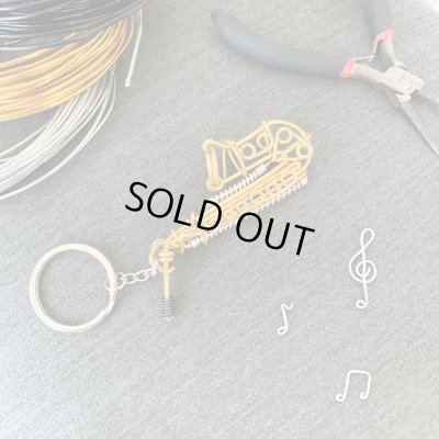 画像2: SomeMusicDesign　楽器ワイヤーキーホルダー　サックス