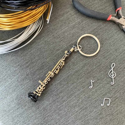 画像2: SomeMusicDesign　楽器ワイヤーキーホルダー　オーボエ