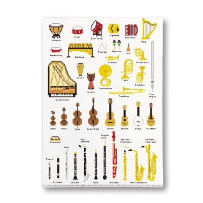 画像1: SomeMusicDesign　クリアファイル　ピクセル楽器　◇ゆうパケット発送可