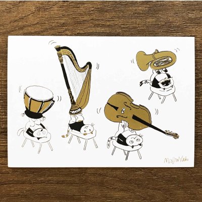 画像1: SomeMusicDesign　音楽サーカスはがき　足芸　◇ゆうパケット発送可