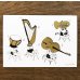 画像1: SomeMusicDesign　音楽サーカスはがき　足芸　◇ゆうパケット発送可 (1)