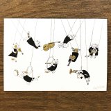 SomeMusicDesign　音楽サーカスはがき　空中ブランコ　◇ゆうパケット発送可