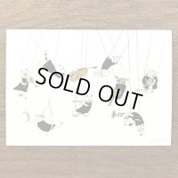 SomeMusicDesign　音楽サーカスはがき　空中ブランコ　◇ゆうパケット発送可