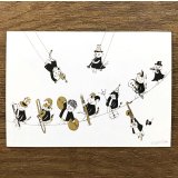 SomeMusicDesign　音楽サーカスはがき　綱渡り　◇ゆうパケット発送可