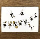 SomeMusicDesign　音楽サーカスはがき　綱渡り　◇ゆうパケット発送可