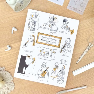 画像1: SomeMusicDesign　A4楽譜フォルダ　名画とクラシック音楽　30ポケット　◇ゆうパケット発送可
