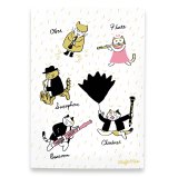 SomeMusicDesign　クラシックキャット四季はがき　春　木管　◇ゆうパケット発送可