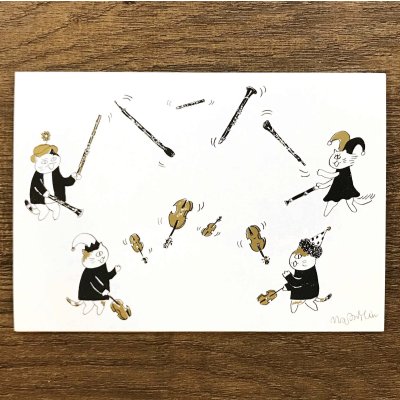 画像1: SomeMusicDesign　音楽サーカスはがき　ジャグリング　◇ゆうパケット発送可