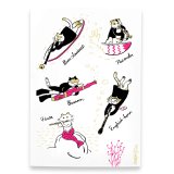 SomeMusicDesign　クラシックキャット四季はがき　夏　木管　◇ゆうパケット発送可