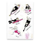 SomeMusicDesign　クラシックキャット四季はがき　夏　木管　◇ゆうパケット発送可