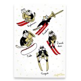 SomeMusicDesign　クラシックキャット四季はがき　冬　金管　◇ゆうパケット発送可