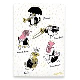 SomeMusicDesign　クラシックキャット四季はがき　春　金管　◇ゆうパケット発送可