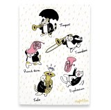 SomeMusicDesign　クラシックキャット四季はがき　春　金管　◇ゆうパケット発送可