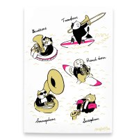 SomeMusicDesign　クラシックキャット四季はがき　夏　金管　◇ゆうパケット発送可