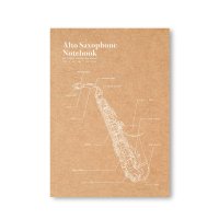 SomeMusicDesign　クラフト表紙罫線ノート　サックス　80ページ　◇ゆうパケット発送可