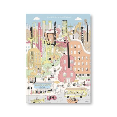 画像1: SomeMusicDesign　横罫線ノート　音楽都市　64ページ　◇ゆうパケット発送可