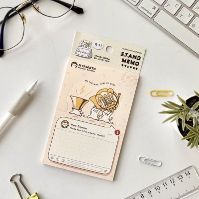 画像2: SomeMusicDesign　スタンドメモ　ニャマト楽器便　ホルン　◇ゆうパケット発送可
