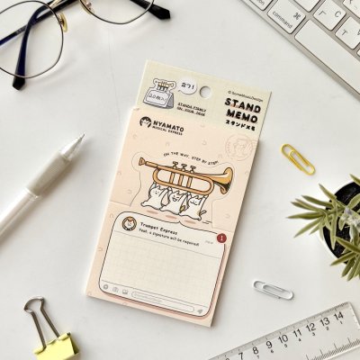 画像2: SomeMusicDesign　スタンドメモ　ニャマト楽器便　トランペット　◇ゆうパケット発送可