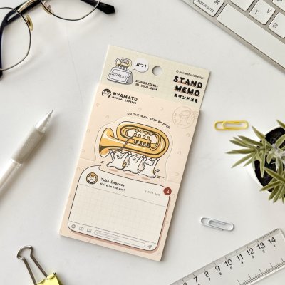 画像2: SomeMusicDesign　スタンドメモ　ニャマト楽器便　チューバ　◇ゆうパケット発送可