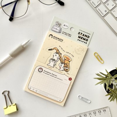 画像2: SomeMusicDesign　スタンドメモ　ニャマト楽器便　サクソフォン　◇ゆうパケット発送可