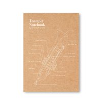 SomeMusicDesign　クラフト表紙罫線ノート　トランペット　80ページ　◇ゆうパケット発送可