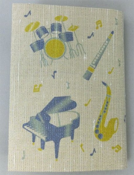 画像2: ふすま地ブックカバー　文庫本サイズ　楽器　※在庫限り　※ご購入1個につき100ポイント付与(会員登録要)　◇ゆうパケット発送可 (2)