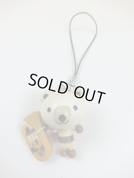 画像2: 手作りの木製ストラップ　シロクマ＋ユーフォニウム (2)