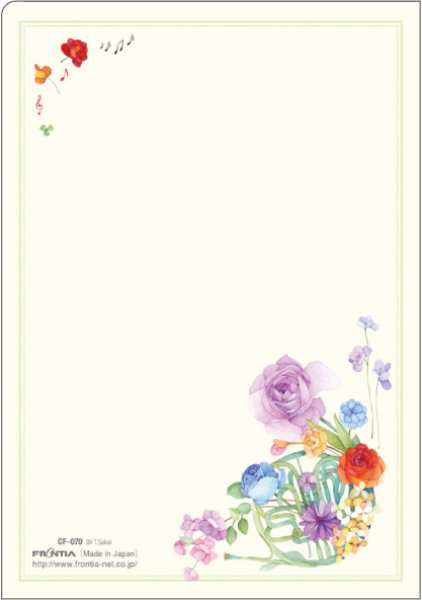 画像2: A5クリアファイル(2ポケット)　花とホルン　◇ゆうパケット発送可 (2)