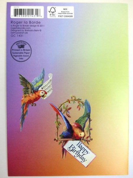 画像2: グリーティングカード　Happy Birthday　鳥　※在庫限り　※ご購入1個につき30ポイント付与(会員登録要)　◇ゆうパケット発送可 (2)