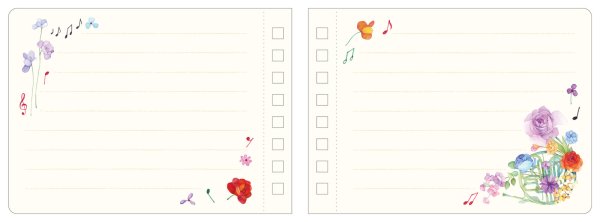 画像3: A7リングメモノート　花とホルン　◇ゆうパケット発送可 (3)