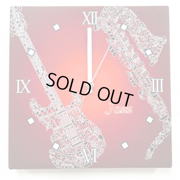 画像1: ファブリックアートクロック　Jazz　レッド (1)