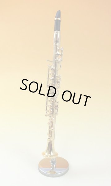 画像1: ミニチュア楽器　クラリネット　1/6サイズ　ゴールド (1)