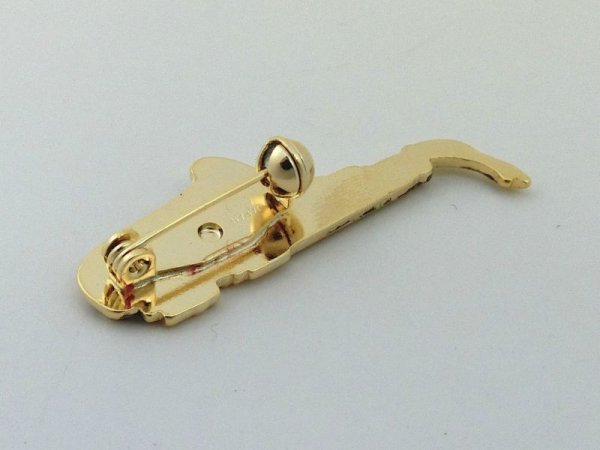 画像2: スタンダードブローチ アルトサックス ゴールド (2)