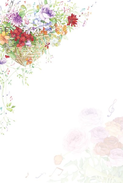 画像2: はがき箋　フラワーバスケット　◇ゆうパケット発送可 (2)