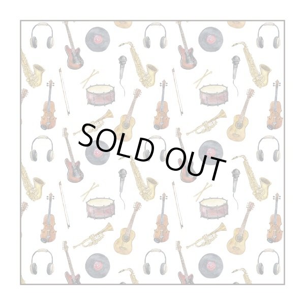 画像1: マイクロファイバー　クリーニングクロス　楽器総柄　15cm×15cm　◇ゆうパケット発送可 (1)