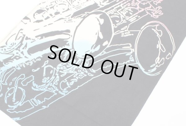 画像2: にじゆら手ぬぐい　サックス　◇ゆうパケット発送可 (2)