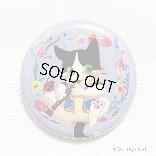 画像1: 缶バッジ　Strings Cat　クラリネット　◇ゆうパケット発送可 (1)