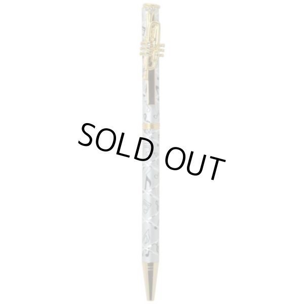 画像1: スワロフスキーボールペン　トランペット　シルバー　◇ゆうパケット発送可 (1)