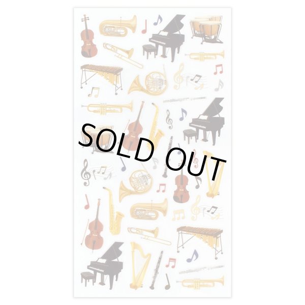 画像2: 透明シール大　箔押し　楽器　※在庫限り　※ご購入1個につき28ポイント付与(会員登録要)　◇ゆうパケット発送可 (2)