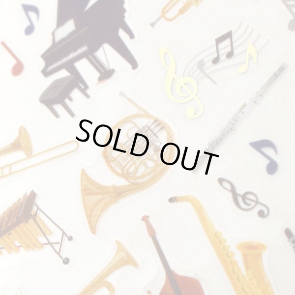 画像3: 透明シール大　箔押し　楽器　※在庫限り　※ご購入1個につき28ポイント付与(会員登録要)　◇ゆうパケット発送可 (3)